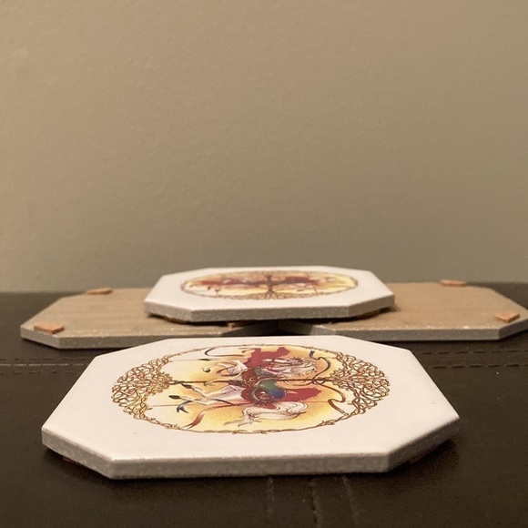 Ceramic Carousel Coasters - Set of 4 - Picture 9 of 11